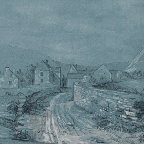 Antique Drawing Original signed Beaune Landscape, Auxey 19th Century image 4
