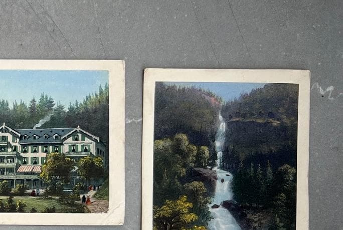 Set of 6 Antique Swiss Landscape Prints - Alpine Scenery, Waterfalls, and image 5
