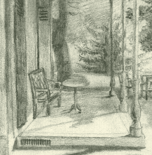 Antique Pencil Drawing Original Landscape Terrasse Nord in Lignon image 2