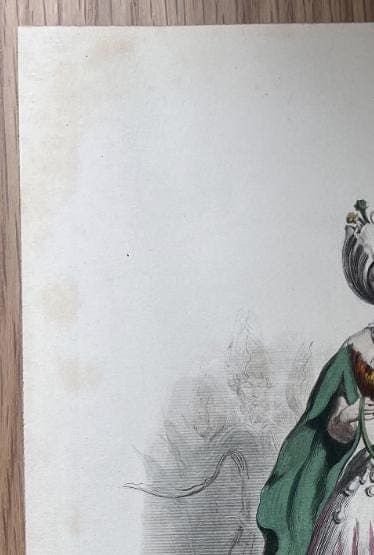 Antique Fashion Engraving - "Tulipe" Exotic Costume Print - 19th Century French image 9
