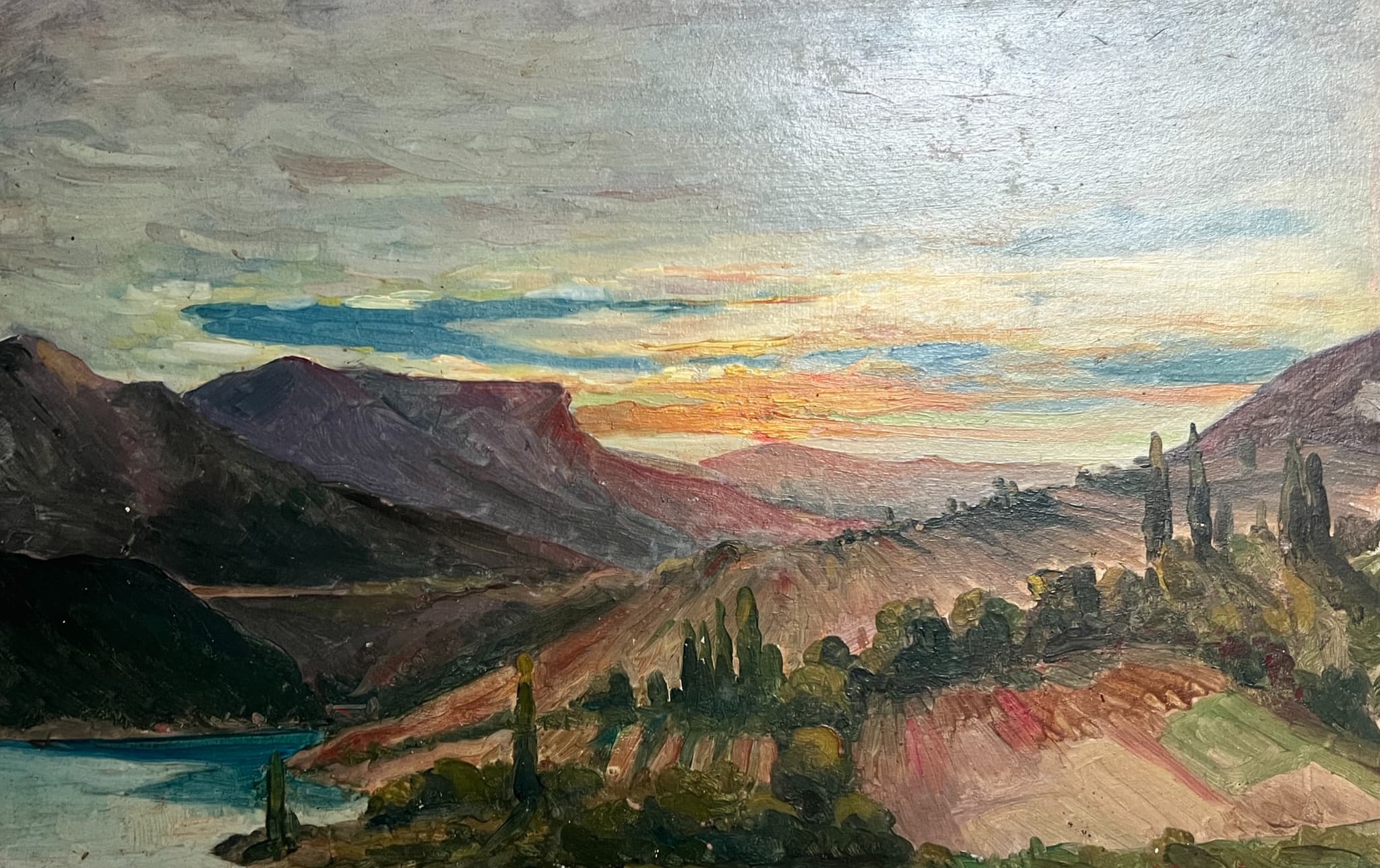 Painting by Maurice Delfieu (1884-1854) Landscape image 1