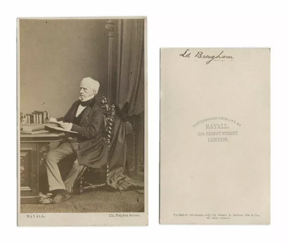 CDV Vintage Photographs MAYALL Lord Henry Peter Brougham, Politic c. 1870 image 3