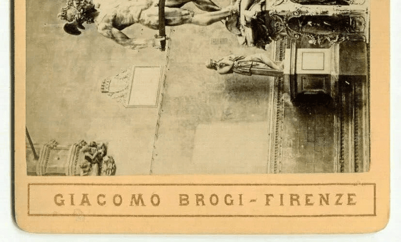 Vintage Stereoview Giacomo BROGI - Florence Il Perseo Del Cellini c. 1870 image 3