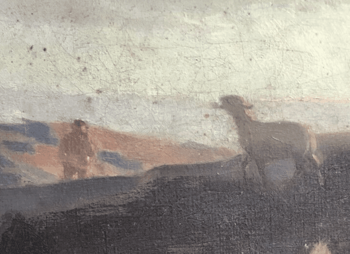 Antique Oil Painting Original 19th century Original Abel and Cain c. 1880 French image 2