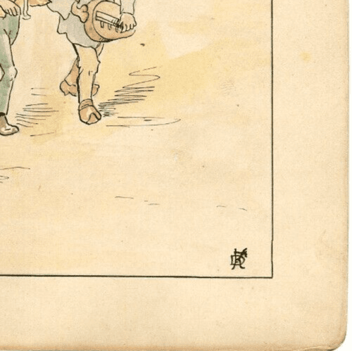 Vintage Drawing Original Marriage Reason, People, Wedding signed image 4