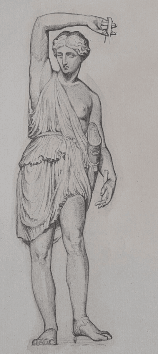 Antique Original Drawing 19th century Antique People Portraits image 5