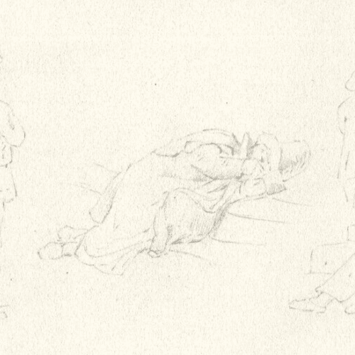 Antique Pencil Drawing Original Sketches of Characters image 2