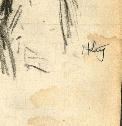 Vintage Art Nouveau Original Pencil Drawing Man Portrait image 4