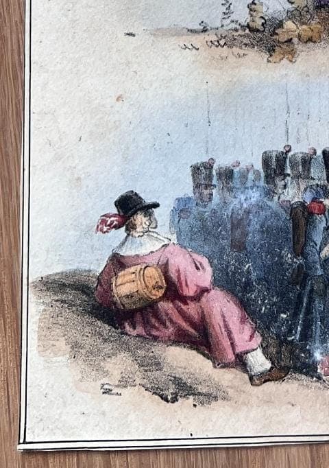 French Antique Illustration - Military Satire - 19th Century image 5