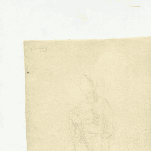 Antique Pencil Original Drawing Pope, Apostle, Religious, People, Portrait image 3