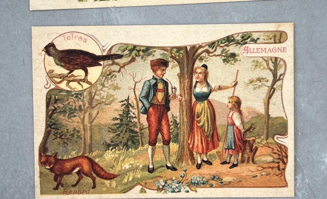 Set of 3 Antique Trade Cards - Illustrated Scenes from France, Germany, and image 4
