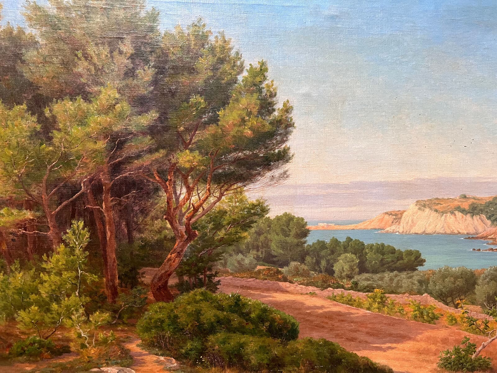 Antique Painting Victor BARJON (1845-1920) Sanary Seaside Summer Landscape image 1