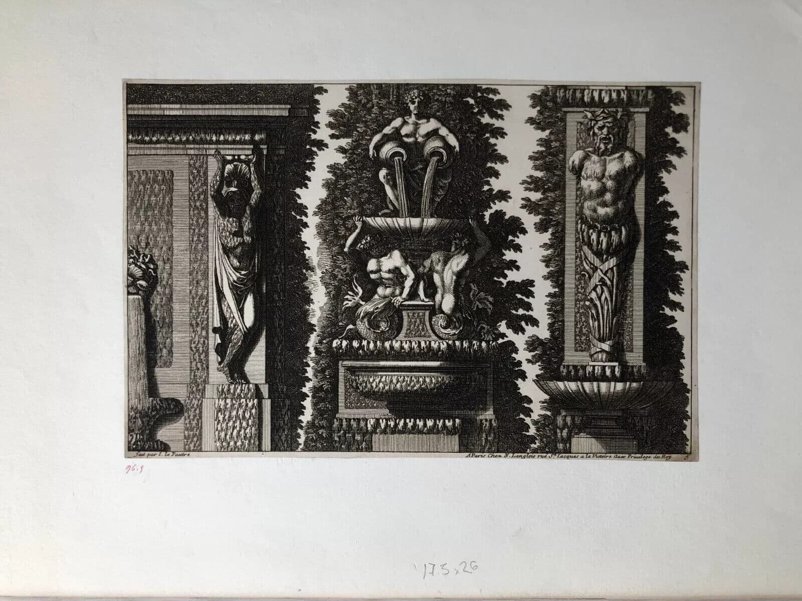 Vintage Etching by Jean Le Pautre (1618–1682) Architecture Architectural image 5
