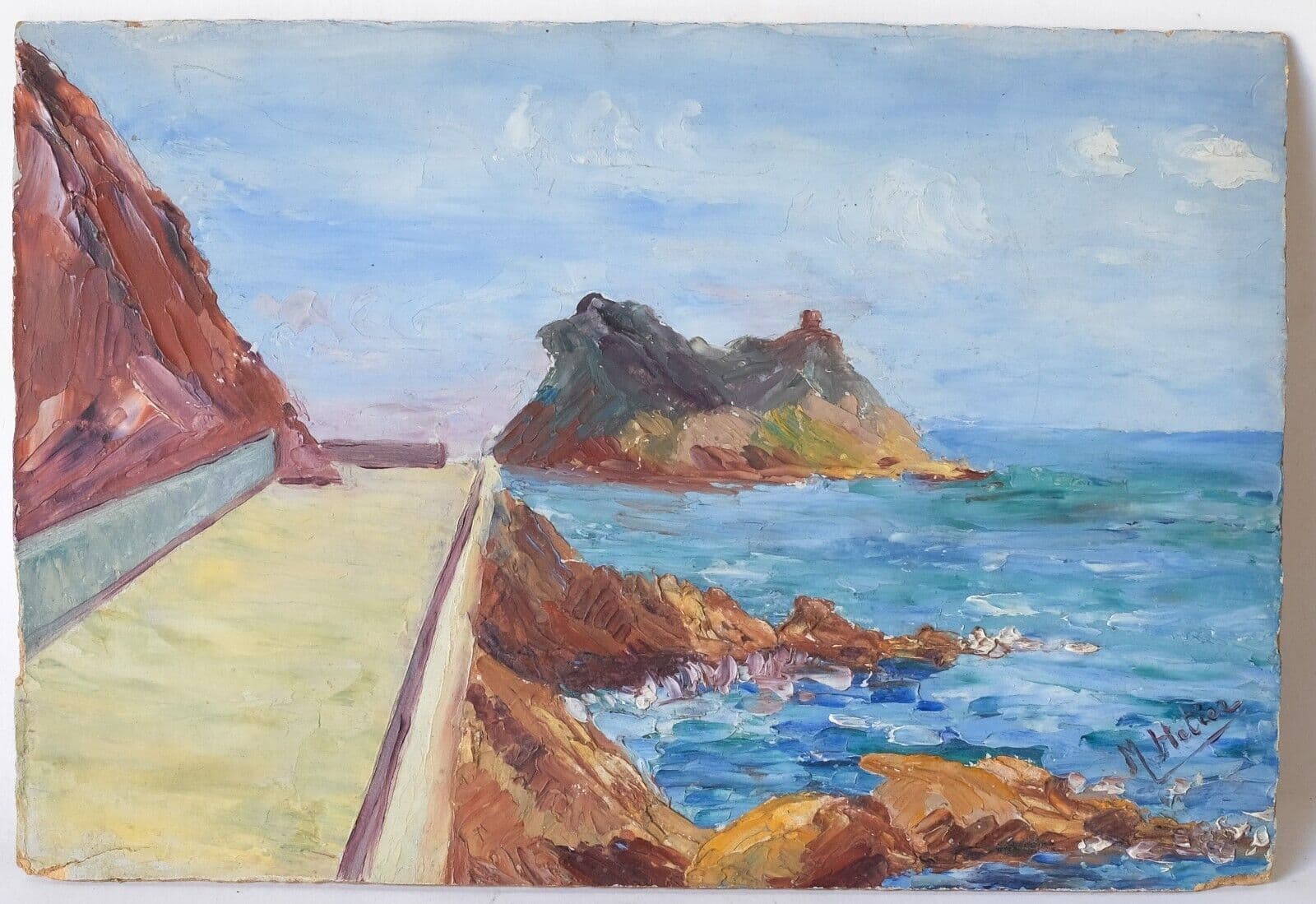 Painting Seaside Landscape, Rocks image 2