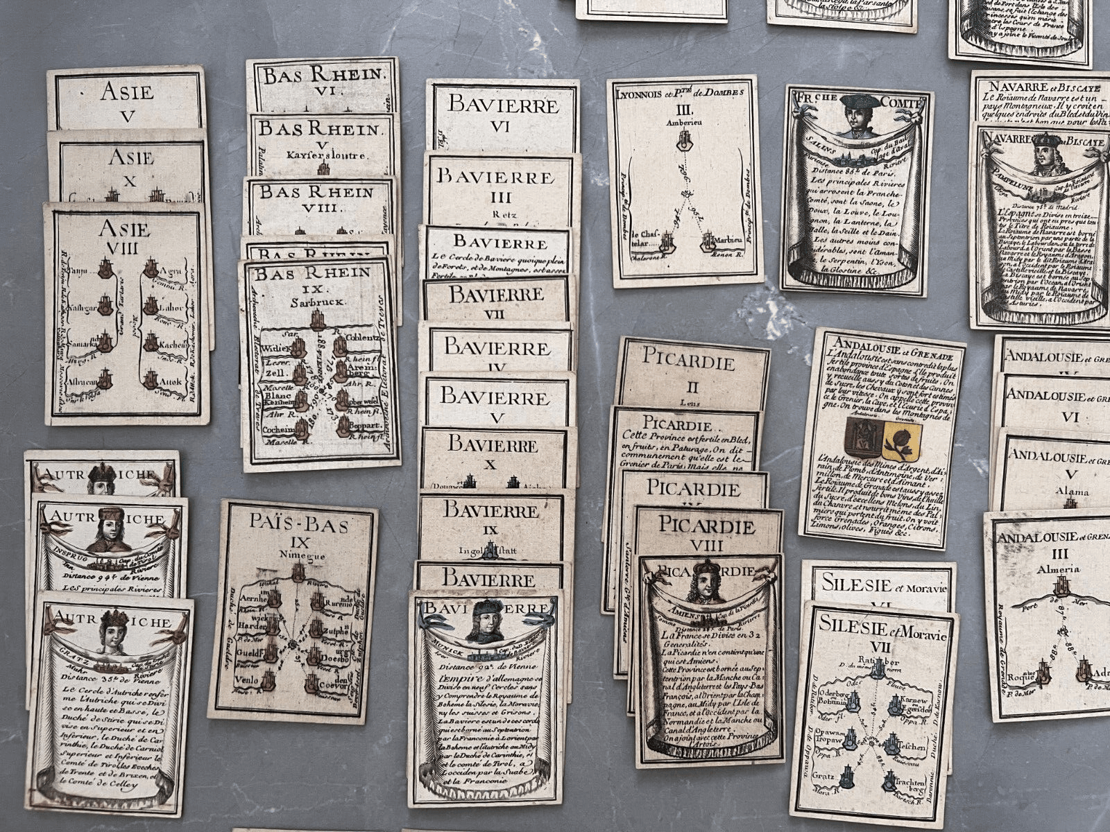 Antique Playing Card Original Geography Maps, Mitoire, Nicolas De Poilly 1751 image 5
