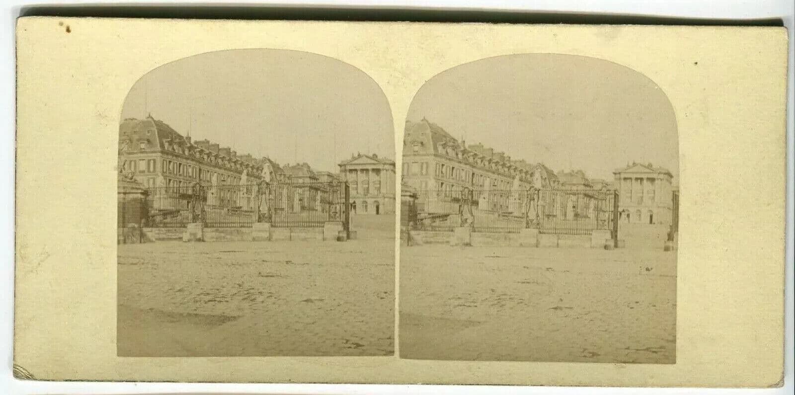Vintage Stereoview - Versailles Castle - Lecocq-Frêné - Albumen c .1860 image 3