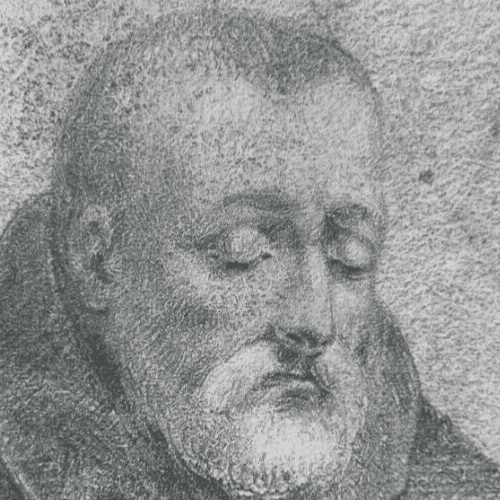 Antique Drawing Original Religious Man Portrait with Book 19th century image 2