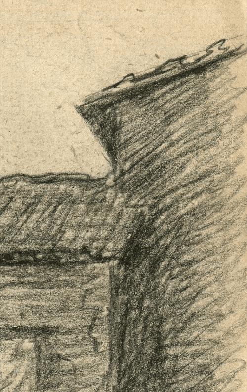 Vintage Pencil Drawing Original signed Entrance to a Farm 1951 image 4