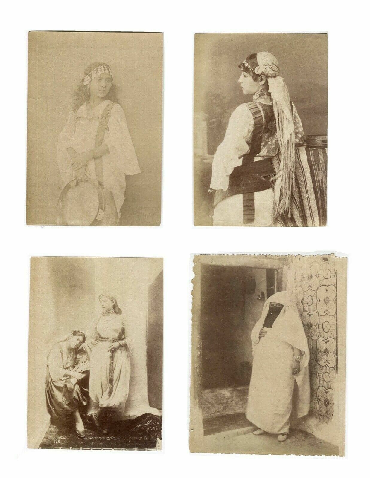 Photographs Leroux, Famin Arabic Woman Tunisia Alger Albumen c.1880 x4 image 1