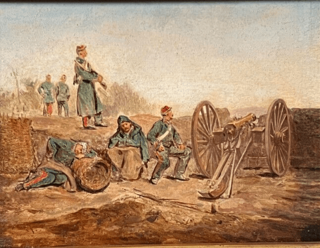 Antique Original Painting Hippolyte BELLANGÉ (1800-1866) Military Men War Framed image 4