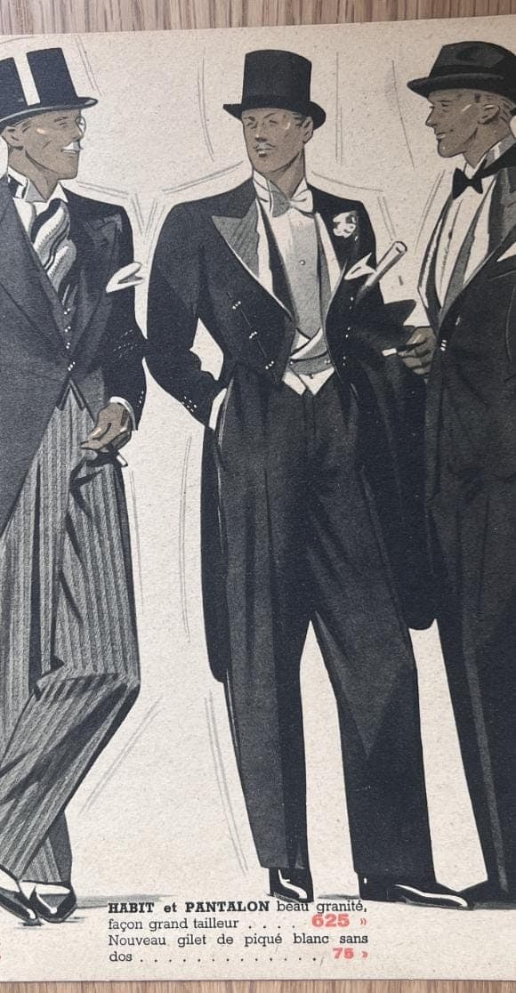 Elegant Men's Formalwear - Vintage Fashion Illustration, Ad 1940' Fashion Man image 5