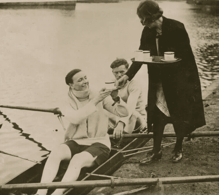 Vintage Original Photograph Rowing and Coffee in London image 1