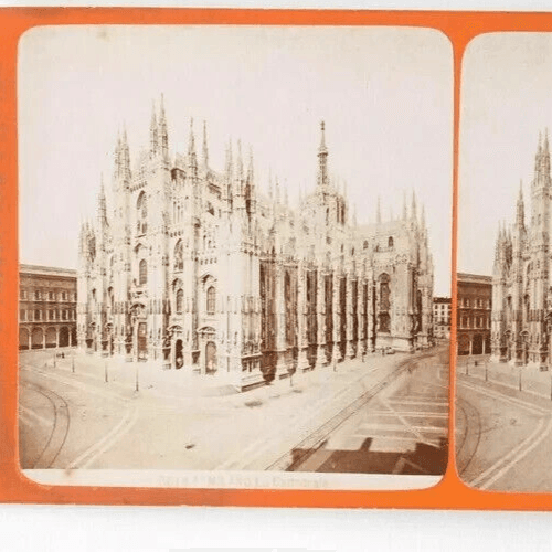 Vintage Stereoview Photograph G.BROGI - Milano la cattedrale Italy c. 1880 image 3
