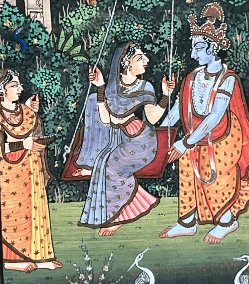 Vintage Original Painting Indian People Scene image 2