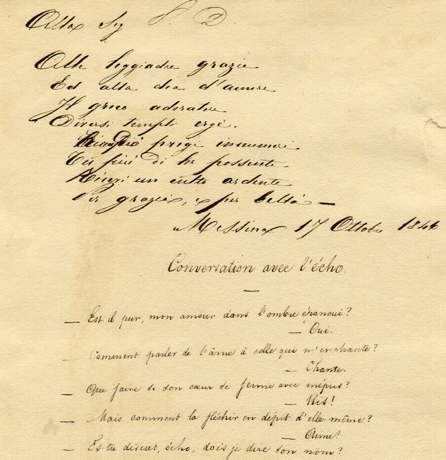 Antique Document Manuscript Letter Poem Original Marc Monnier (1829-1885) Writer image 2