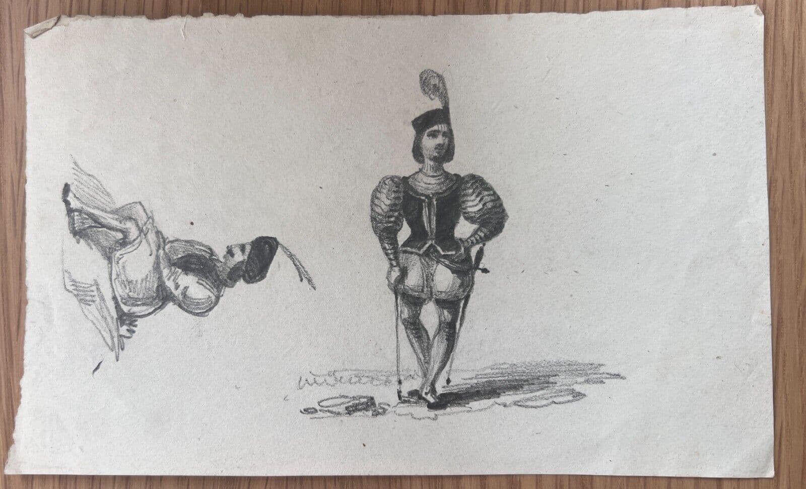 Antique Original Drawing Man Portrait, Orient 19th century image 4