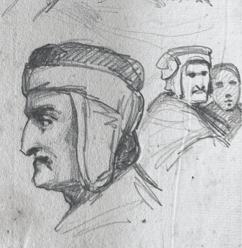 Antique Original Women and Man Portraits 19th century Drawing image 3
