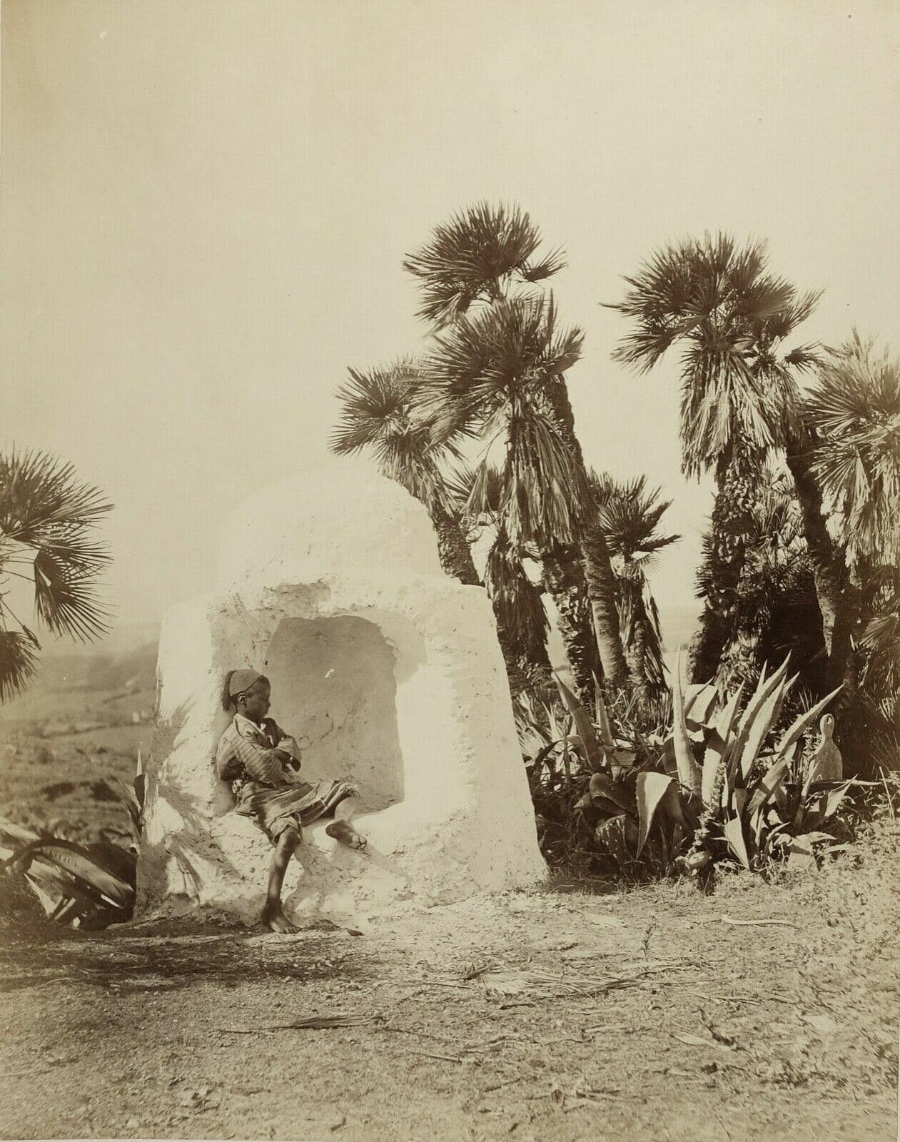 Photography Paul Marie Famin Boy by a Zouaves Well of Bouzareah, Albumen 1880