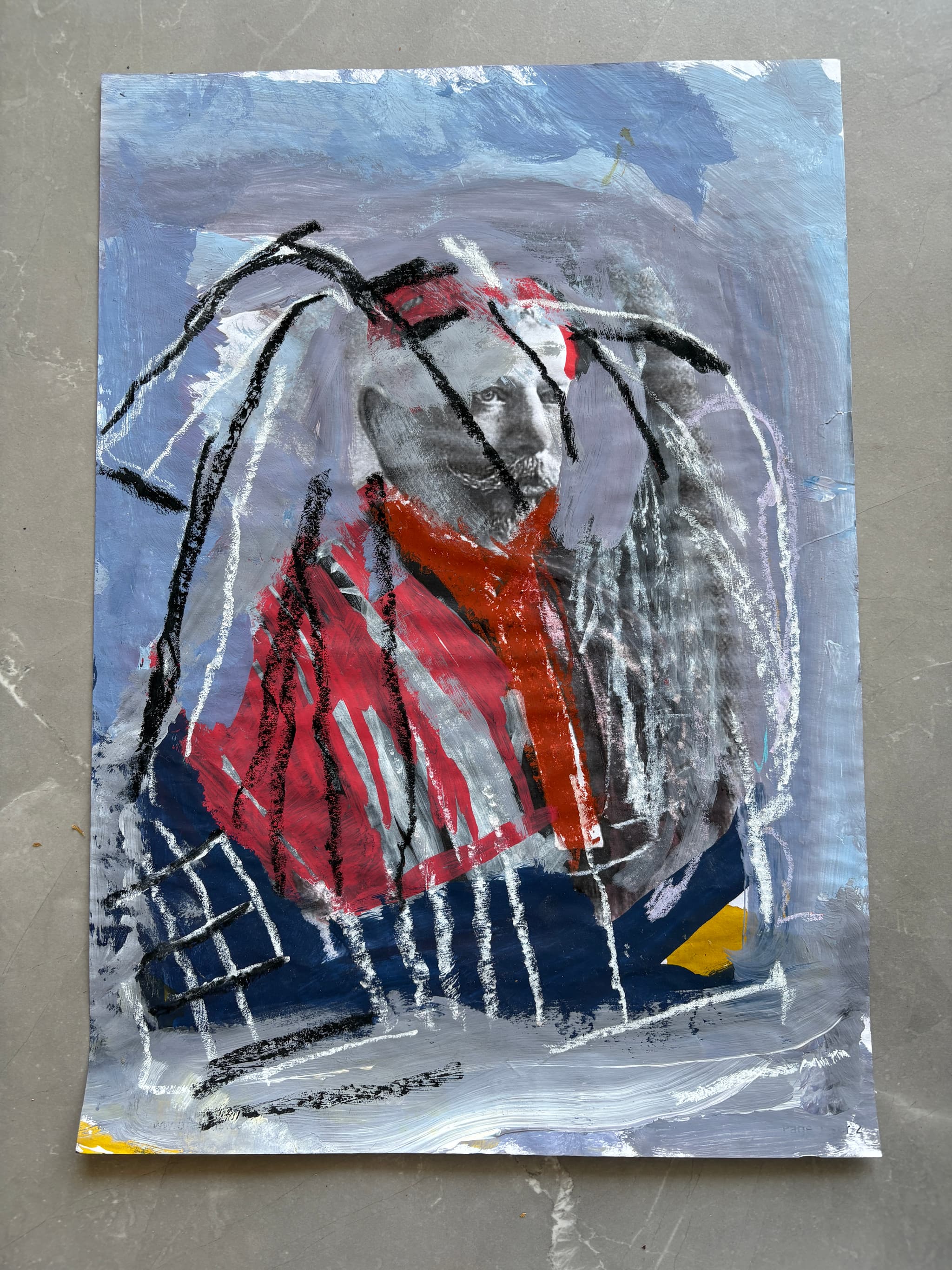 Antique Oil Drawing Abstract Art SERVAIS Anny, Fernand Labori image 6