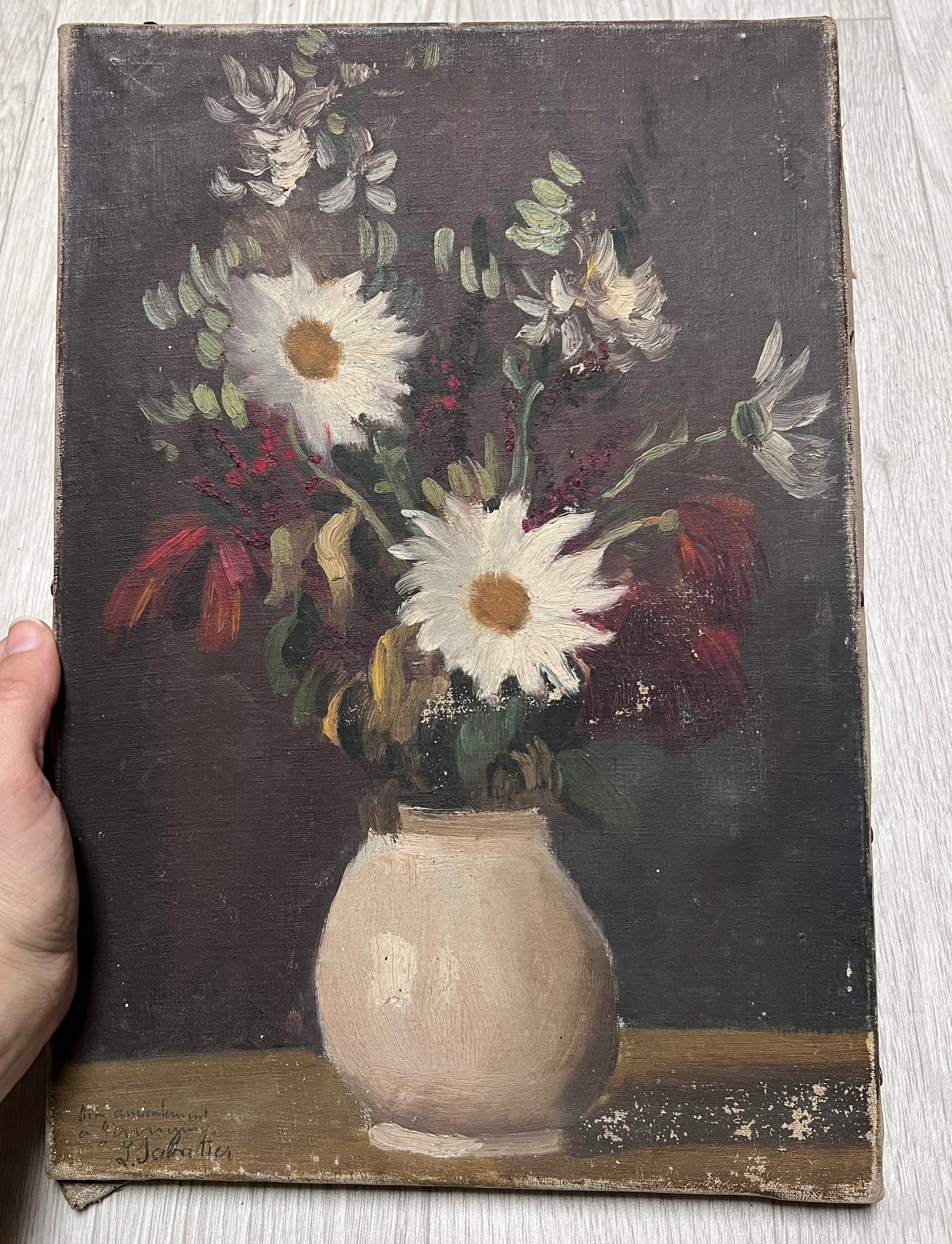 Painting by Léon SABATIER (1891-1965) Flower Bouquet image 3