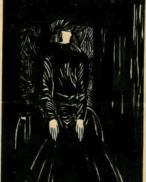 Vintage Drawing by PICARD (MARCELLE) - Infirme aux Mains de Lumière 1923 Rostan image 1
