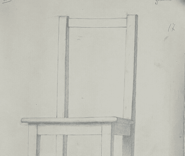 Antique Architecture Original Drawing Architecture, Chair, Sketch image 2