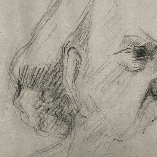 Antique Original Drawing Man, Portrait, Beard, Profil image 4