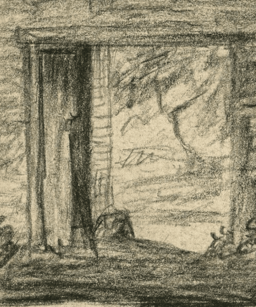 Vintage Pencil Drawing Original signed Entrance to a Farm 1951 image 3