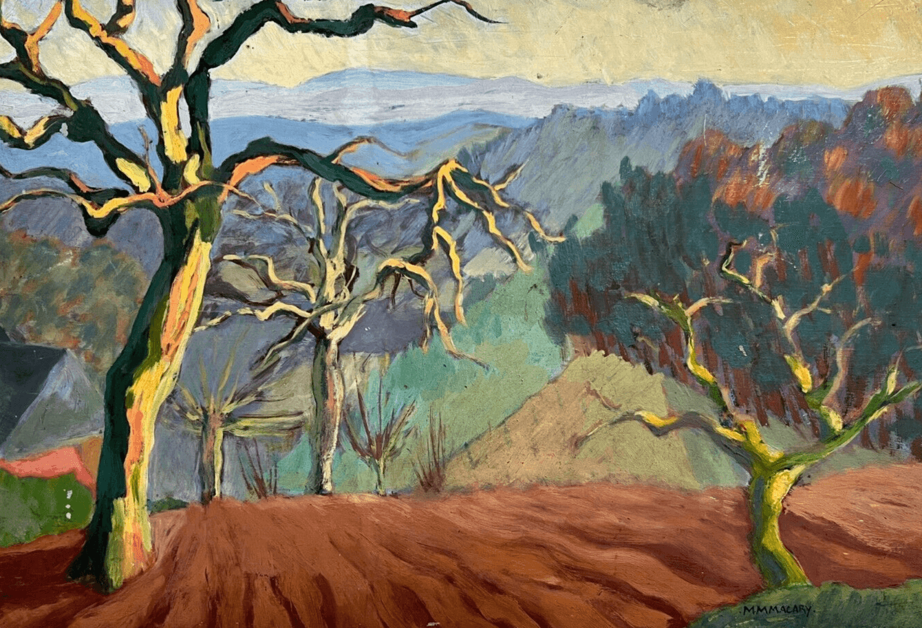 Antique Original Painting Landscape, Farm, Trees, Forest Michael David MCCARY image 1