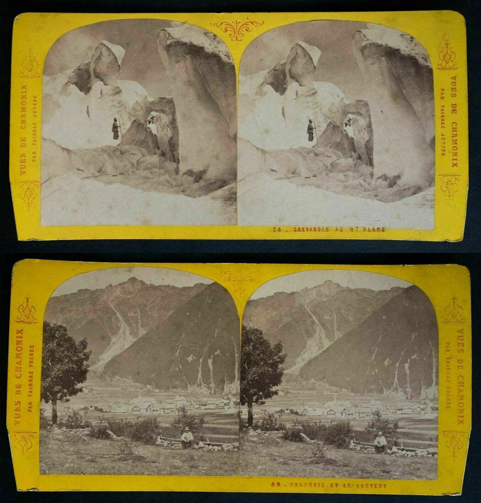 Vintage Photographs Stereoview J. TAIRRAZ x 13 Views of Chamonix 1865 image 5