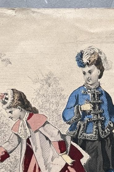 Antique French Fashion Plate - "Les Modes Parisiennes" - 19th Century Children's image 4