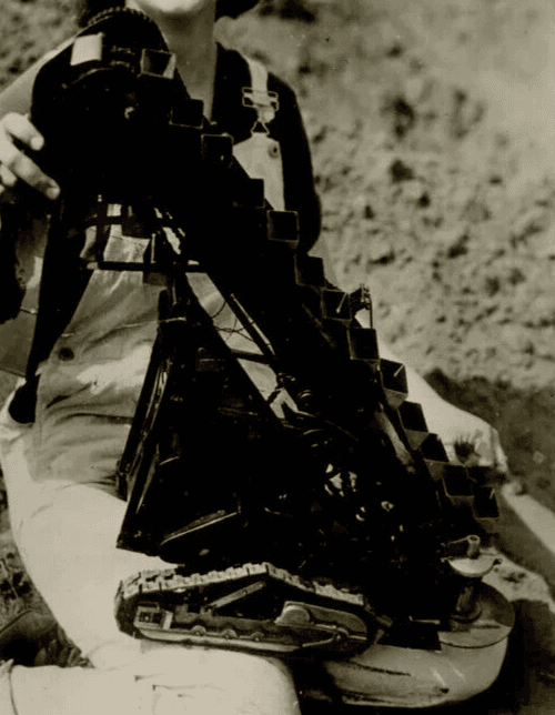 Vintage Photography Original Woman with Sand Digging Machine 1920 image 3