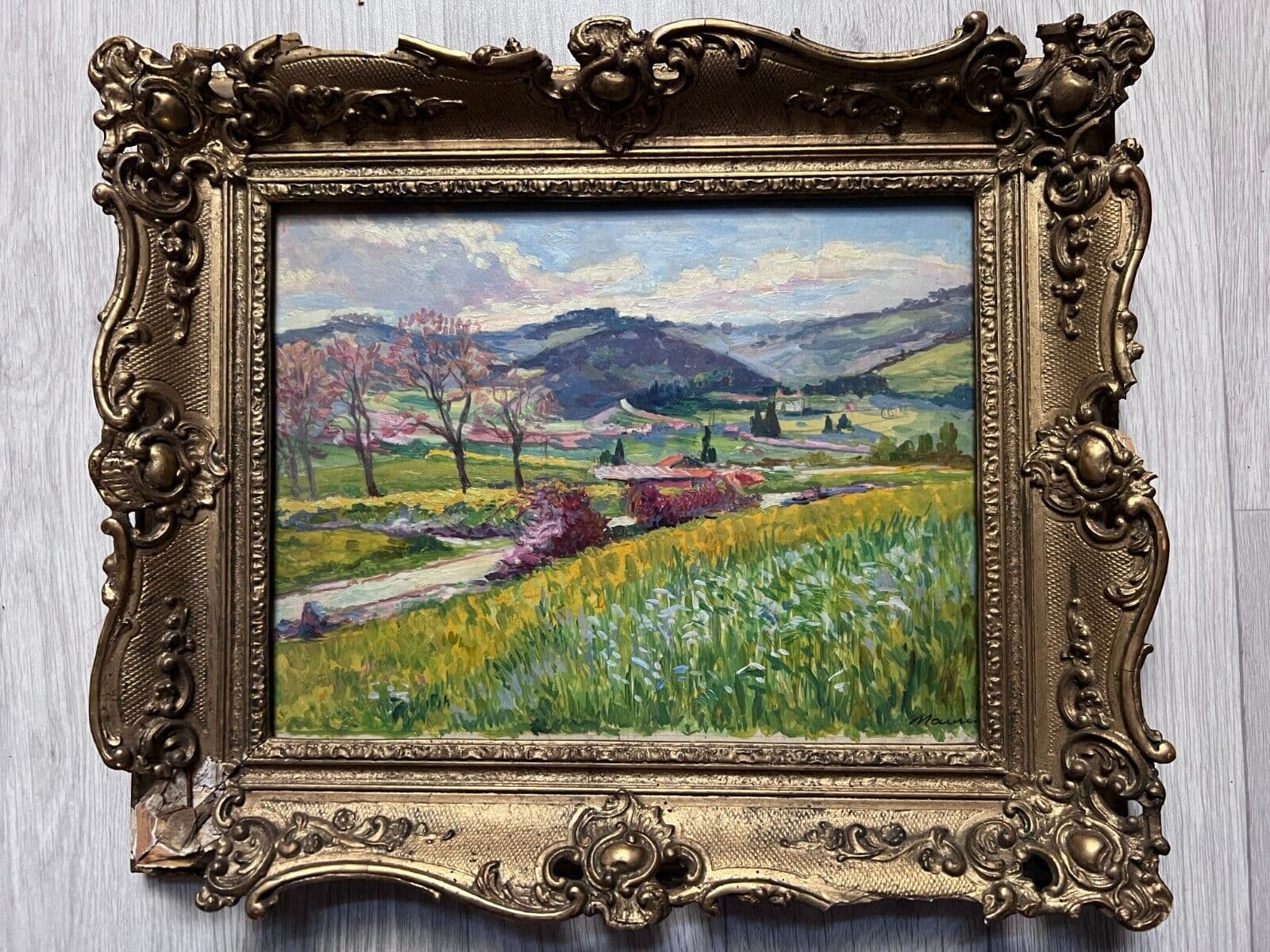 Painting Landscape by Charles MAURIN (1856-1914) Haute Loire