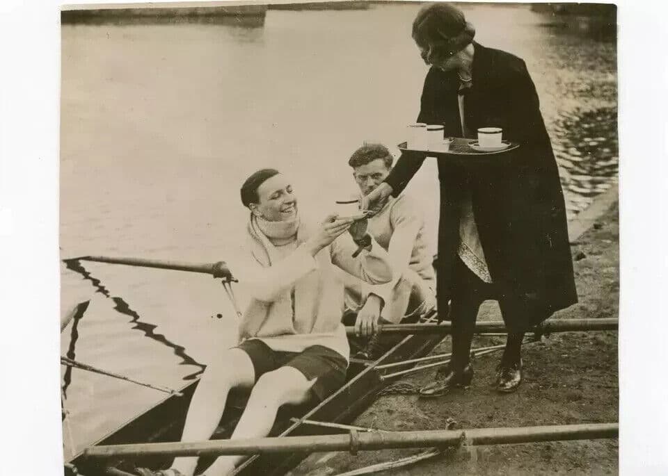 Vintage Original Photograph Rowing and Coffee in London image 2