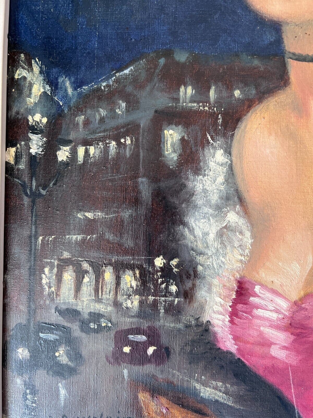 Antique Original Painting Portrait, Woman in Paris, Concorde signed image 5