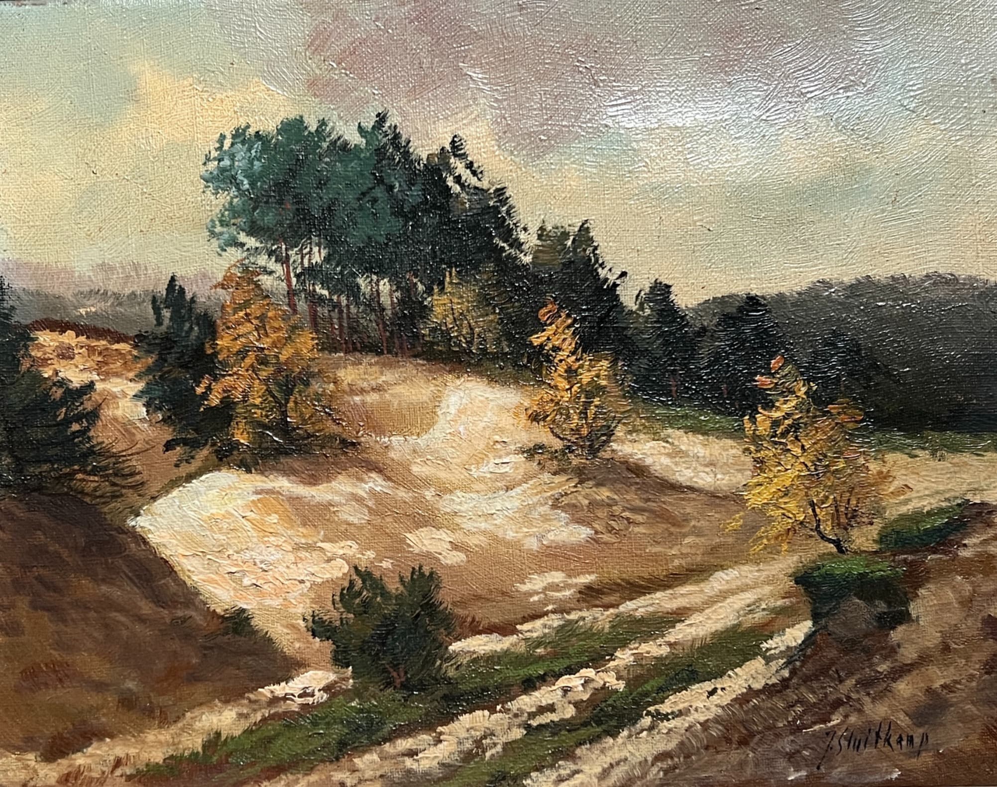 Painting Forest Dune Mountain Landscape image 1