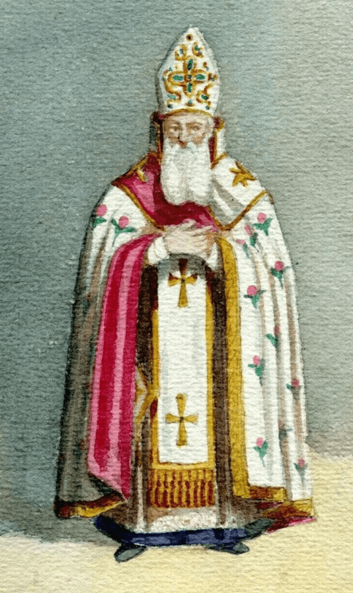 Antique Drawing Original Signed Costume, Man, Italy, Religious, Church, Pope image 1