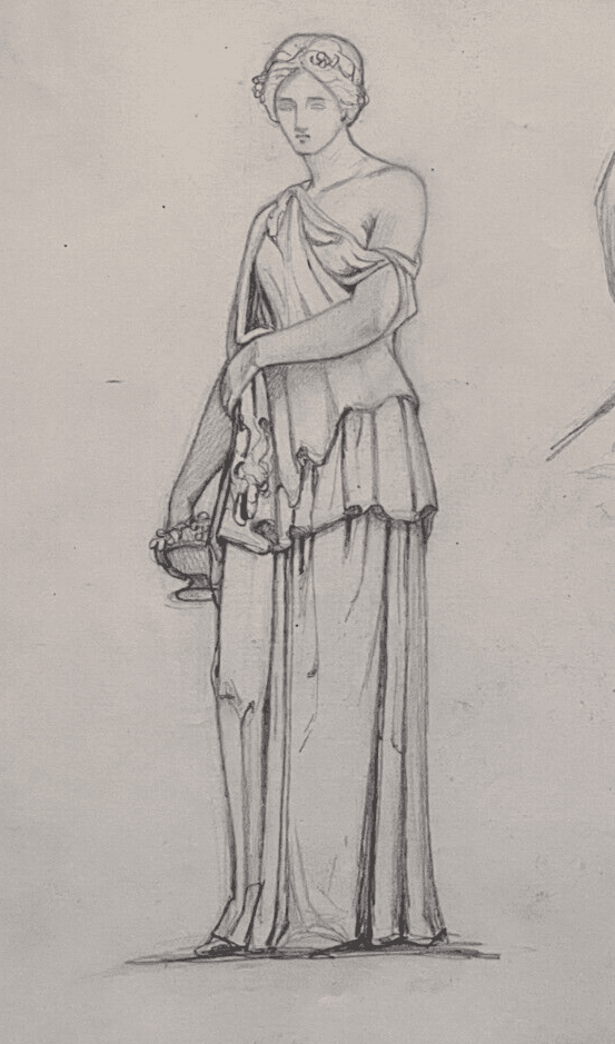 Antique Original Drawing 19th century People Portraits image 2