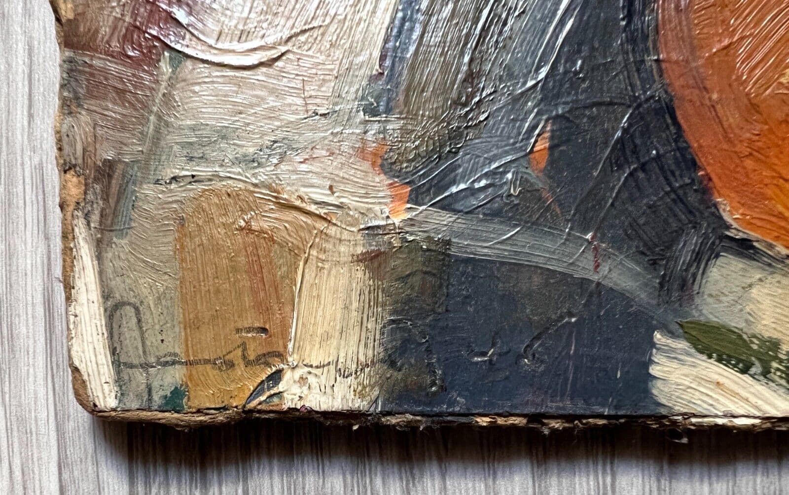 Vintage Painting Original signed Orange, Water Still Life image 6