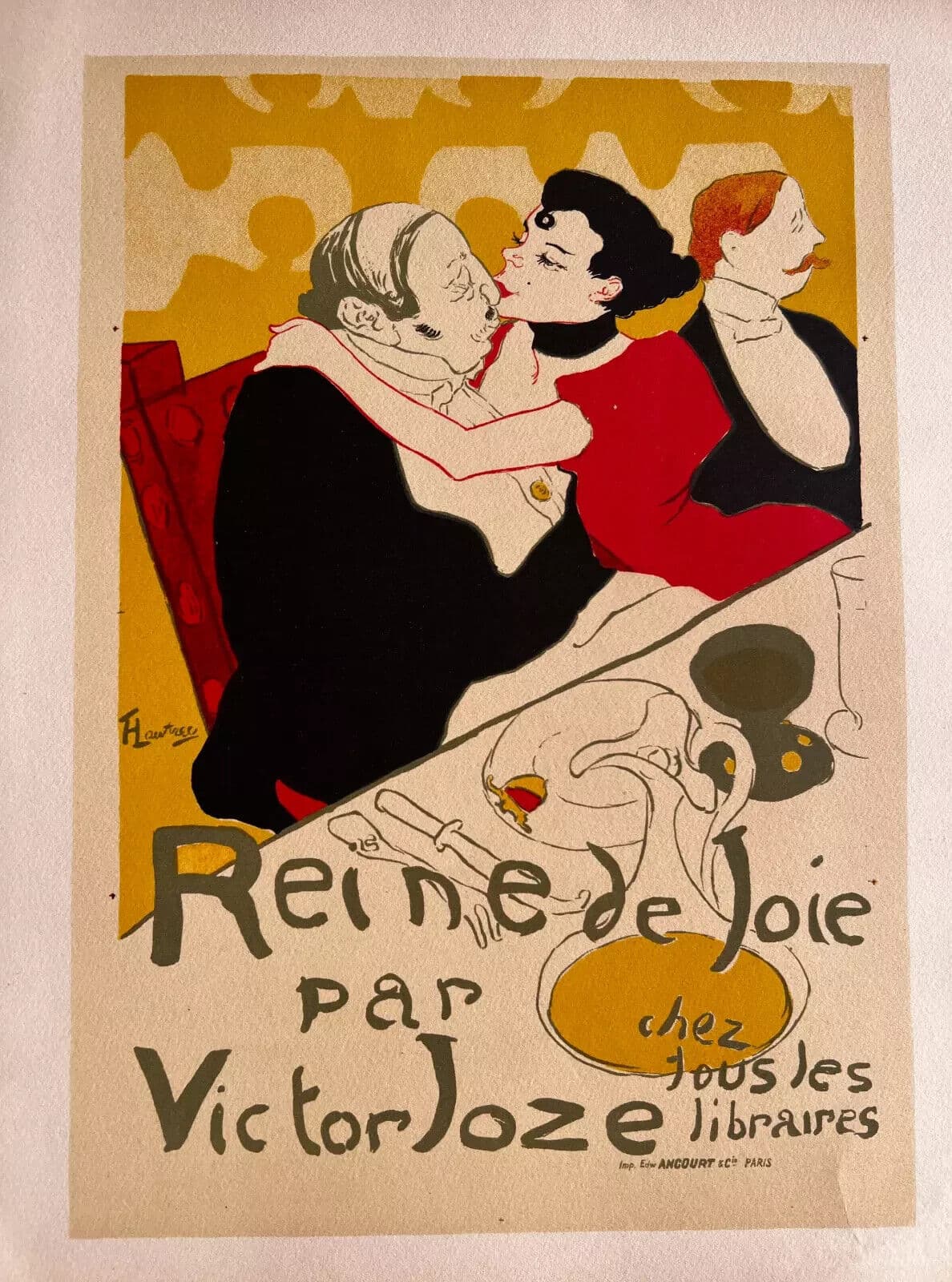 Vintage Original Print Lithographie La Reine de Joie by Victor Joze image 7